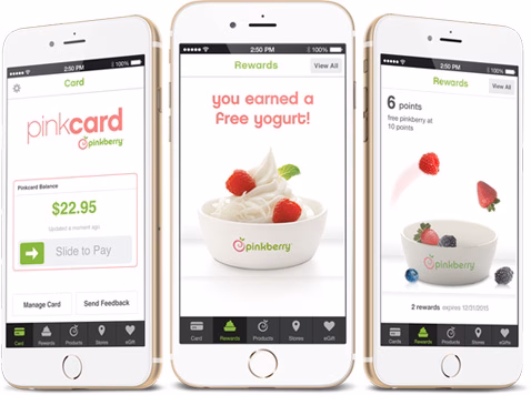 Screenshots of a loyalty program app