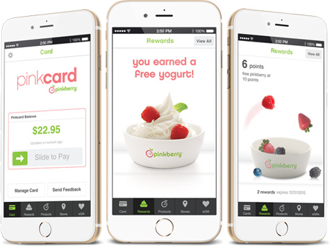 Screenshots of a loyalty program app