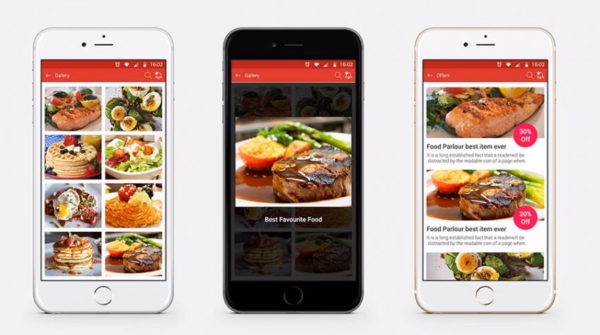 A screenshot of a food ordering app