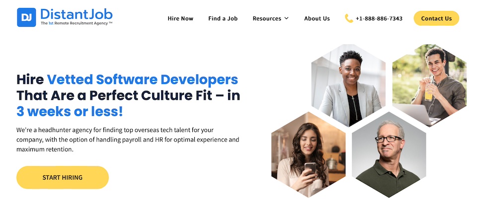 Screenshot of DistantJob main page | DevTeam.Space