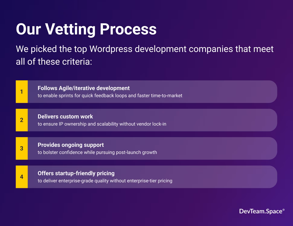 top wordpress development companie_vetting criteria by devteam.space