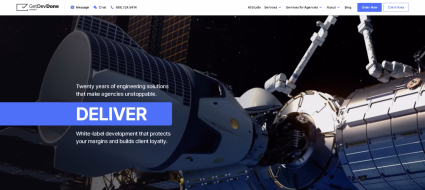 GetDevDone homepage screenshot