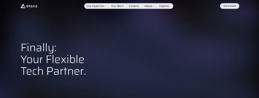 SpaceDev homepage screenshot