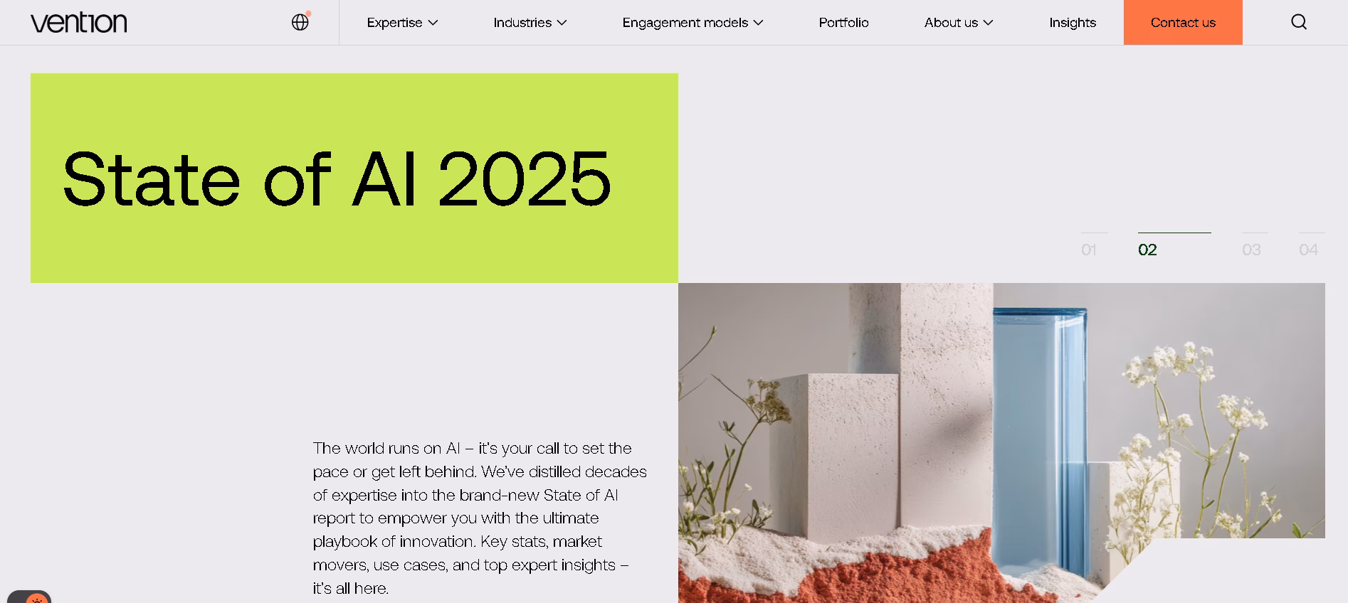 Vention homepage screenshot