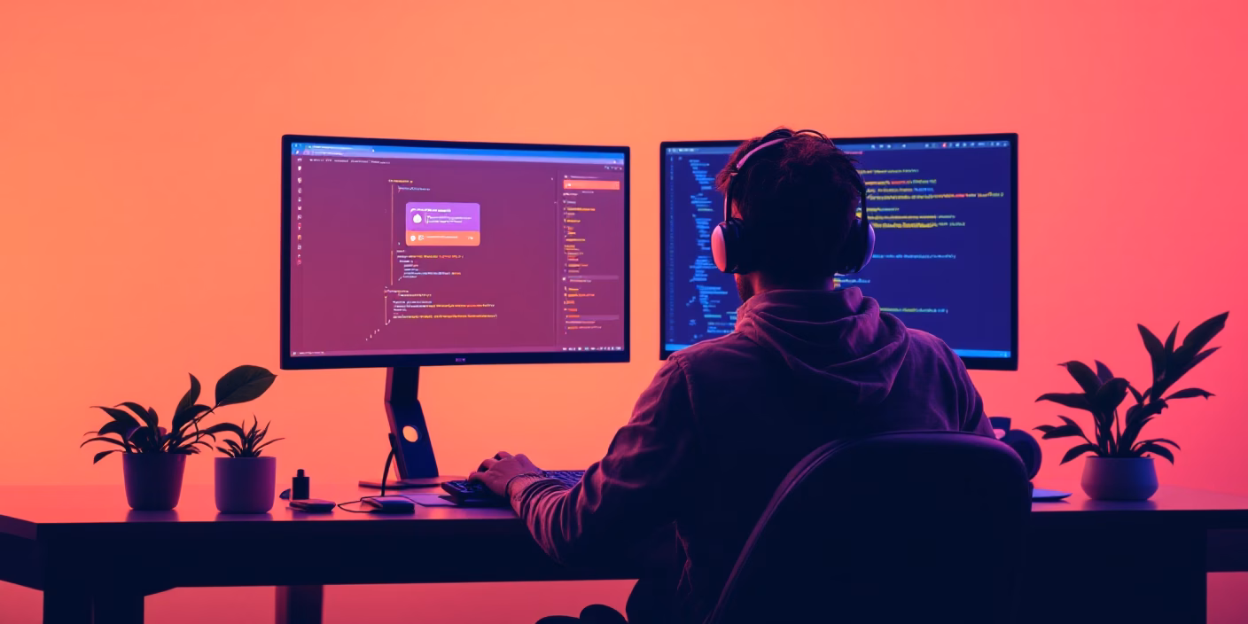 A developer using an AI tool to help him write code
