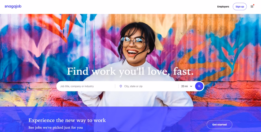 Snagajob homepage