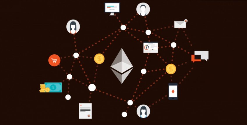 A graphic representation of an online marketplace and its elements