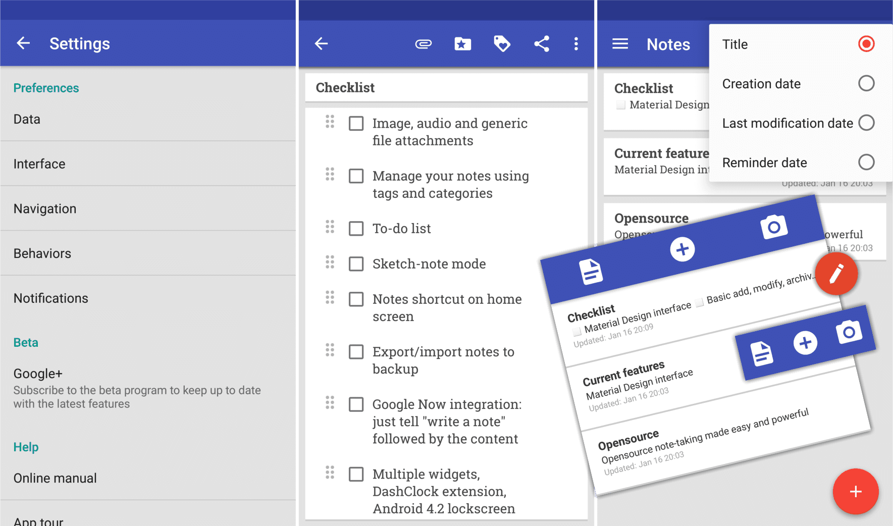 A screenshot of a note-taking app