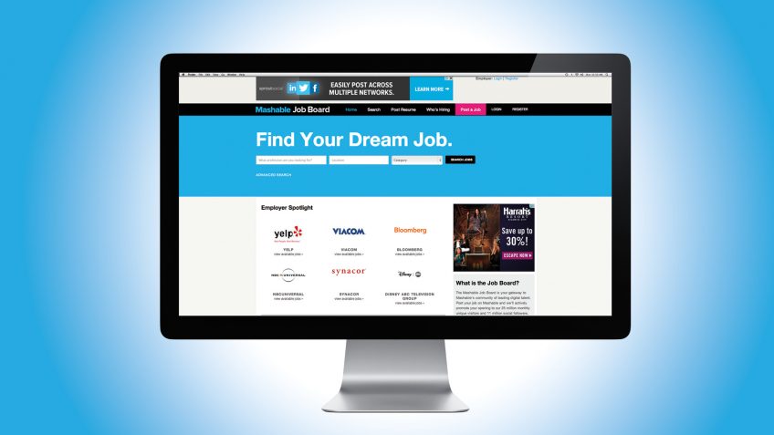 A screenshot of a job board website