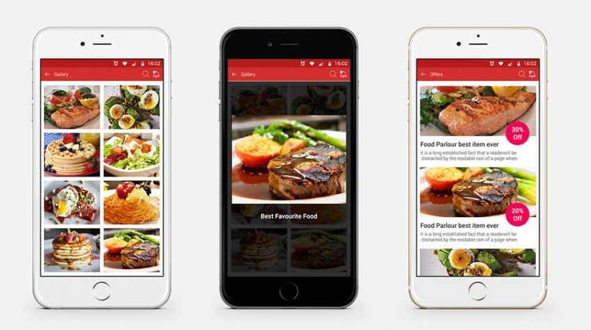 A screenshot of a food ordering app