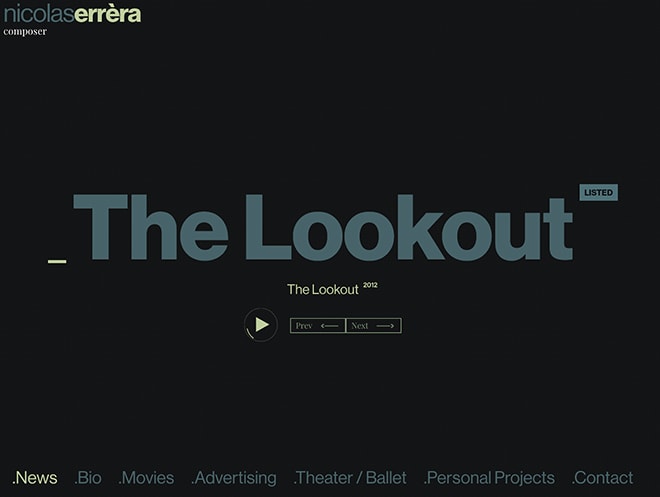 Nicolas Errèra website design
