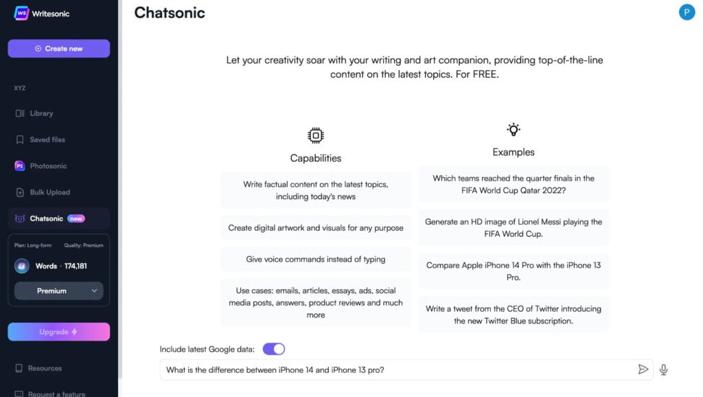 Chatsonic chatgpt alternative tool